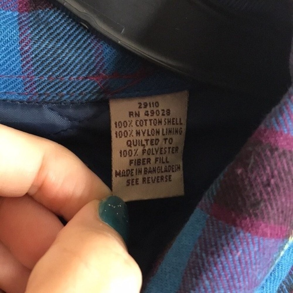Northern Lakes Men's Quilted Flannel Shirt Jacket Blue Purple Plaid Big 3X - Picture 6 of 10